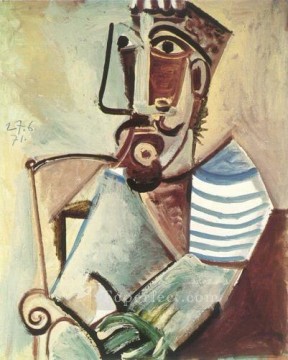Pablo Picasso Painting - Busto de Hombre sentado 1971 cubismo Pablo Picasso
